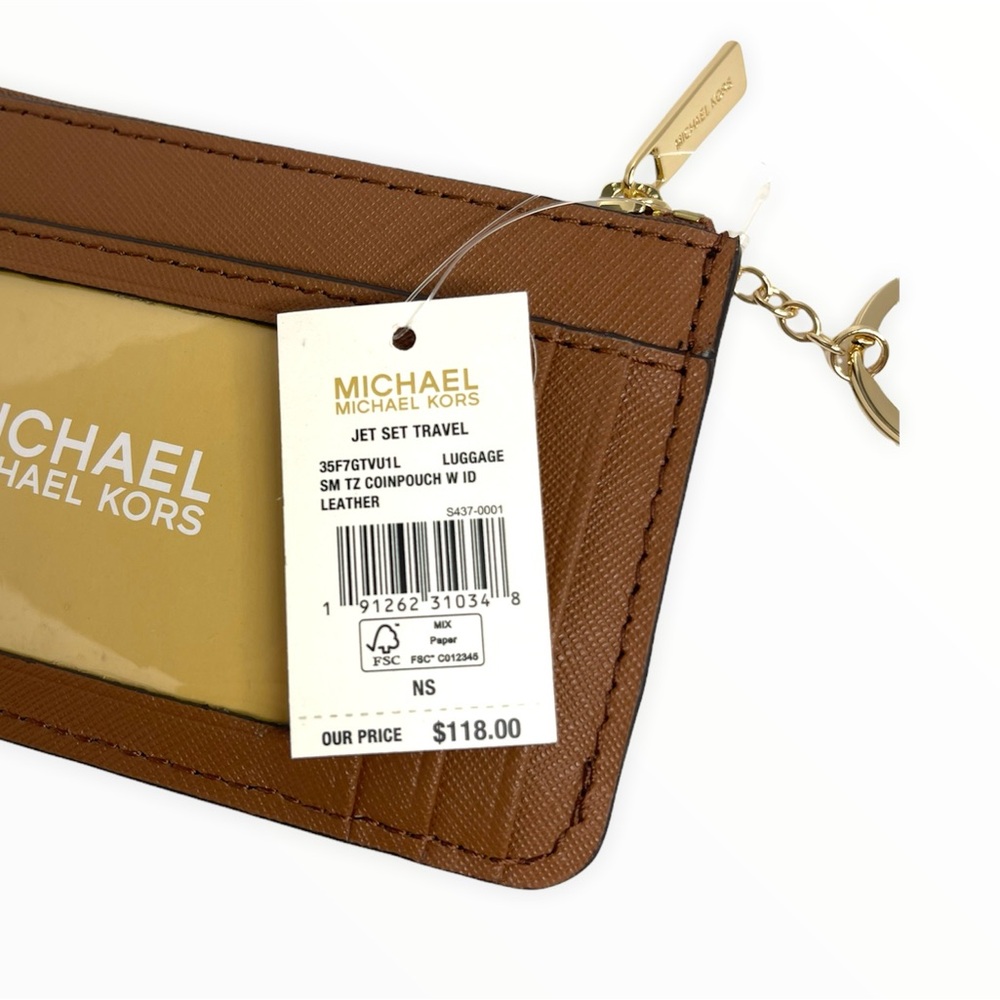 Michael Kors Tan Leather Keychain Pouch - Picture 3 of 8